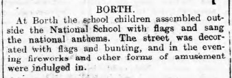 However, it would seem the joy of peace overruled many of the measures pursued a fortnight prior to address the influenza (school closures, etc) – with many gatherings and celebrations across Aberystwyth area – “it was an occasion for noise after years of sad silence”