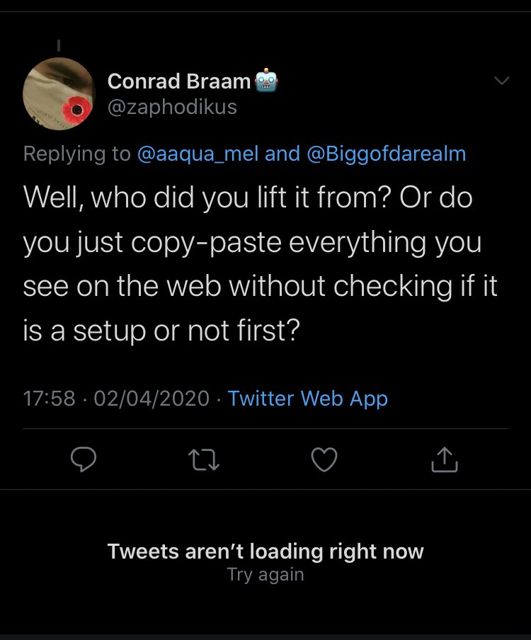  @zaphodikus You too? And now you’ve blocked me? Do better.