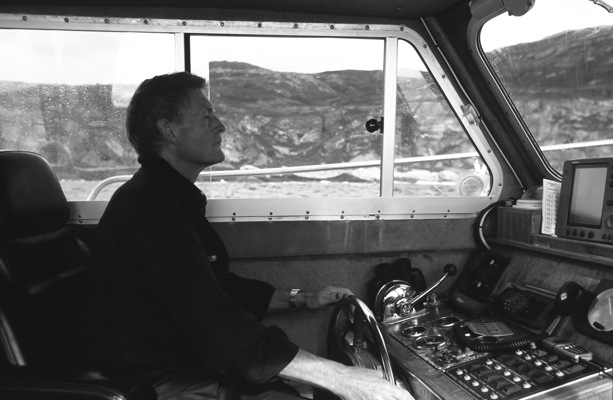 Duncan Phillips, boat operator, Farsain Cruises (Craobh Haven, nr Oban) motoring off Scarba, Argyll, Scotland. (2004) #WeAreHighlandsAndIslands  #TheHillsAreAlwaysHere