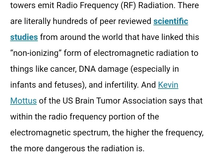"EMF radiation has been linked to things like cancer, DNA damage, and infertility".3/6