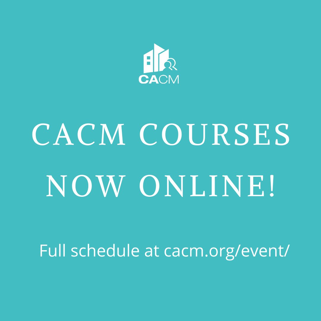 Did you hear?!  CACM's courses are now online and we've significantly slashed pricing!  There has never been a better time to further your educational pursuits OR for management executives to help their newer employees get certified!  conta.cc/2xLYbBa