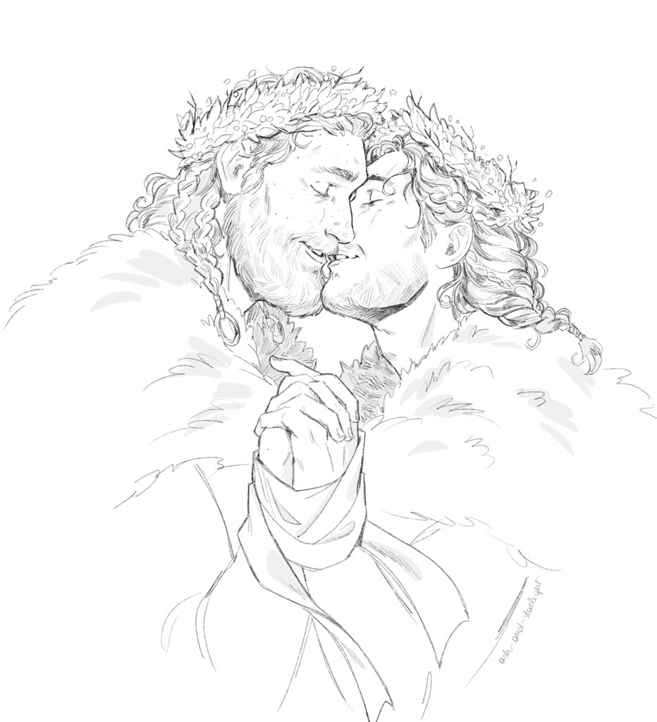 I have a LOT of Emotions to process about <a href="/printersdeadly/">L & Deadly</a>’s latest jonmund fic so please accept a soft doodle hhhh 
archiveofourown.org/works/23420857