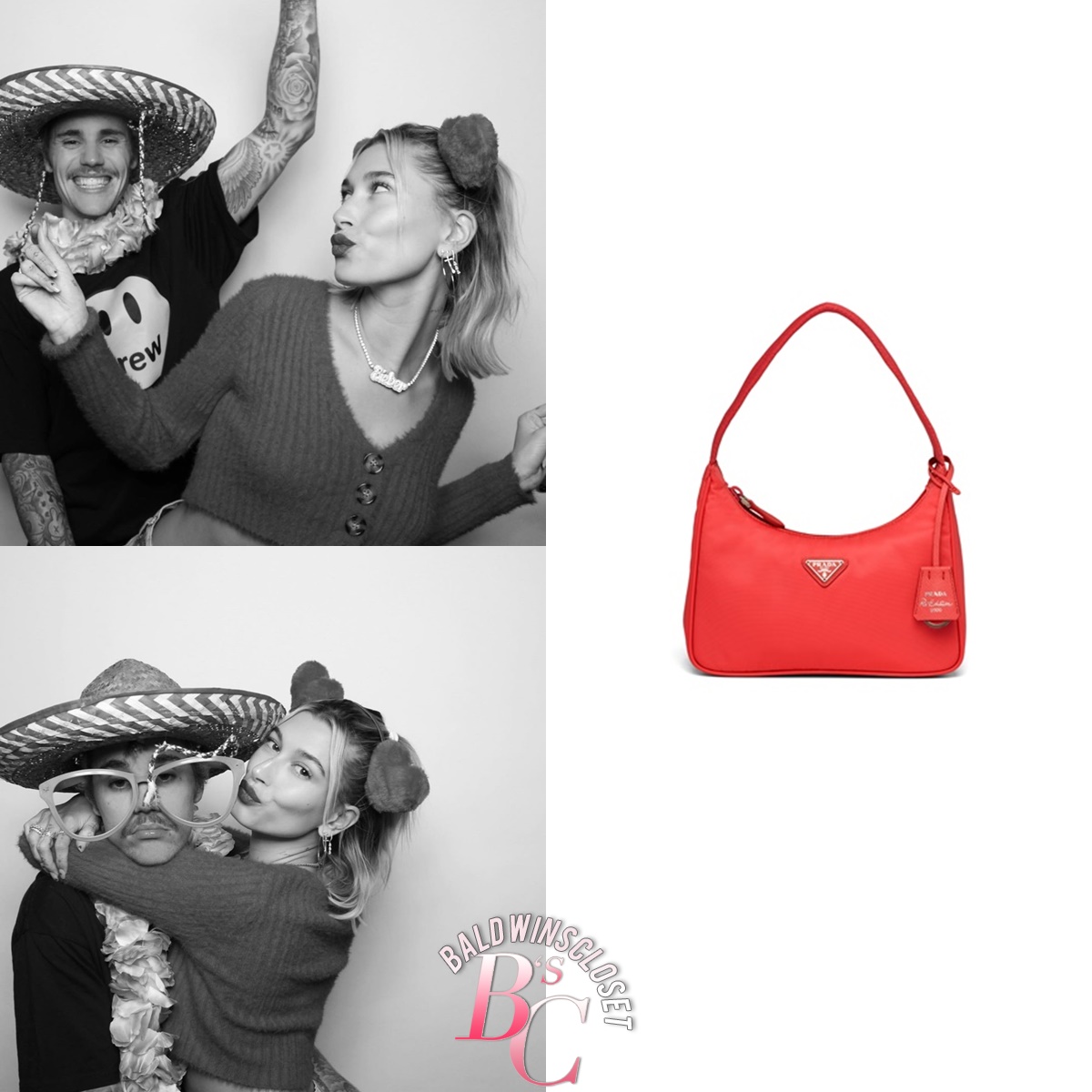 Hailey Bieber's Closet on X: February 14, 2020 - #HaileyBieber carried a # Prada Re-Edition 2000 mini bag for $720.00, #AnitaKo Large Hoop Earrings  for $3,150.00 and a pair of #AnitaKo Huggies with