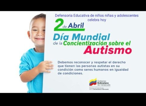 Concientizarnos sobre el Autismo es indispensable... No a la exclusión... ellos tienen derecho a la igualdad de condiciones  <a href="/AULA_INTEGRADA/">AULA INTEGRADA</a> <a href="/charlychaves/">Charly Rojas Chaves</a> <a href="/clifpsc/">CLIFPMV Municipio San Cristóbal</a> <a href="/DGCE_MPPE/">D.G. Comunidades Educativas 🇻🇪</a> <a href="/DGEFDMPPE/">Dirección General De Educación Física Y Deporte</a> <a href="/divceup/">Comunidades ZET</a> <a href="/RosangelaOrozco/">Rosangela Orozco</a> <a href="/charlychaves/">Charly Rojas Chaves</a> @MPPEDUCACION <a href="/MPPE_VCEUP/">Viceministerio de Comunidades Educativas</a>