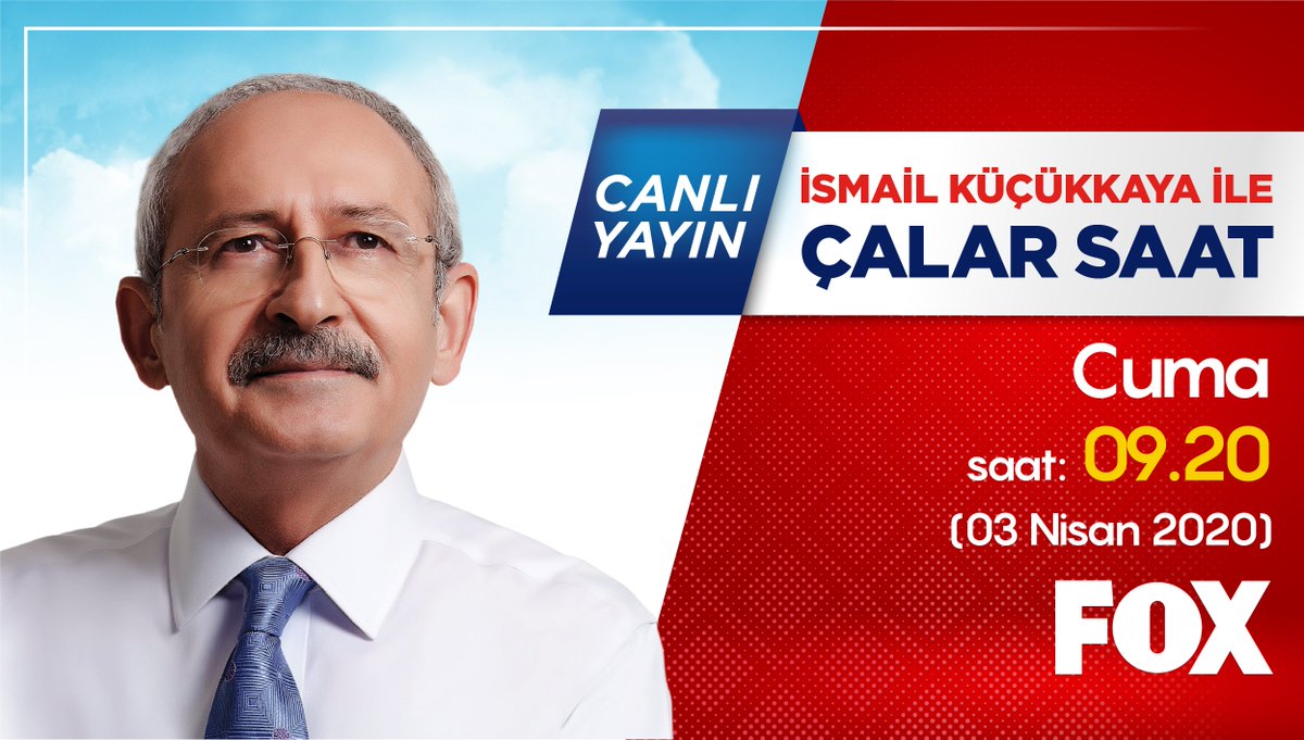 Saat 09.20’de FOX TV’de “İsmail Küçükkaya ile Çalar Saat” programının canlı yayın konuğu olacağım, @KucukkayaIsmail’in sorularını yanıtlayacağım, gündeme ilişkin değerlendirmelerde bulunacağım.