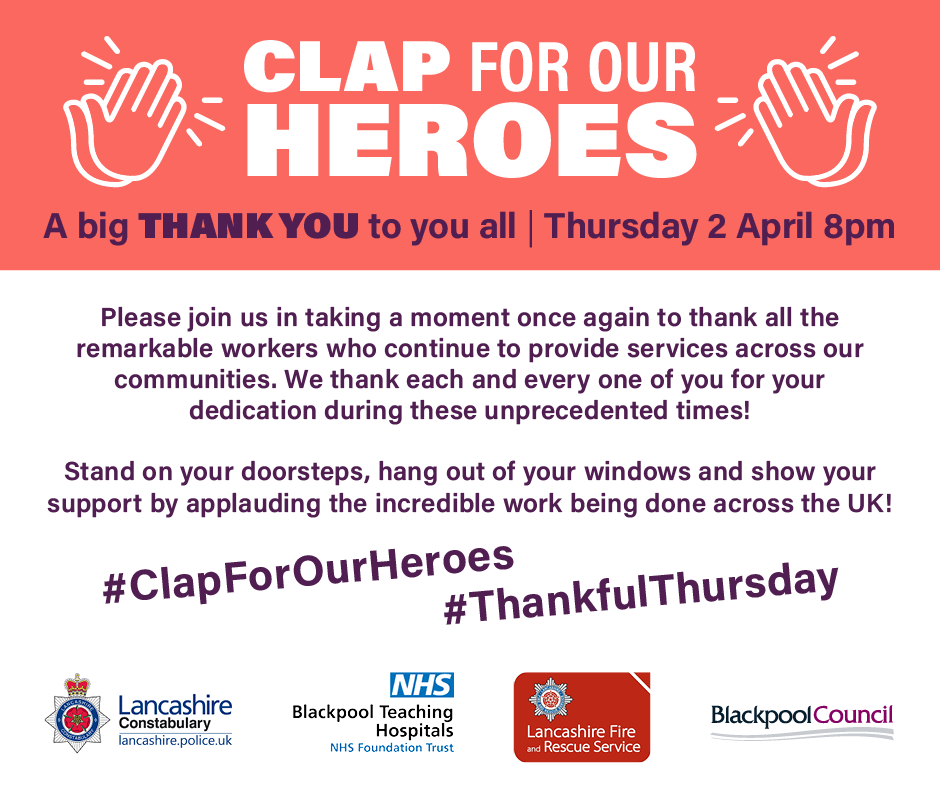Please join us in taking a moment to thank all the remarkable workers who continue to provide services across our communities. We thank each &amp; every one of you for your dedication during these unprecedented times!
Let's show support together tonight at 8pm by applauding them all!