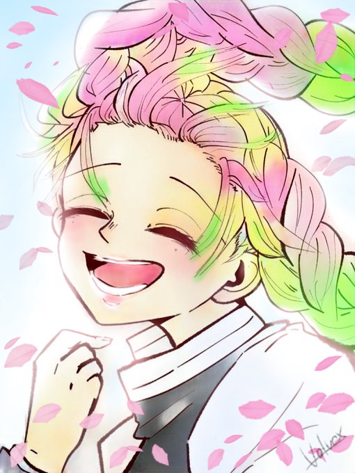 ぼるぼっくす💣💥さんがTwitterに投稿した甘露寺蜜璃(鬼滅の刃)のイラスト。