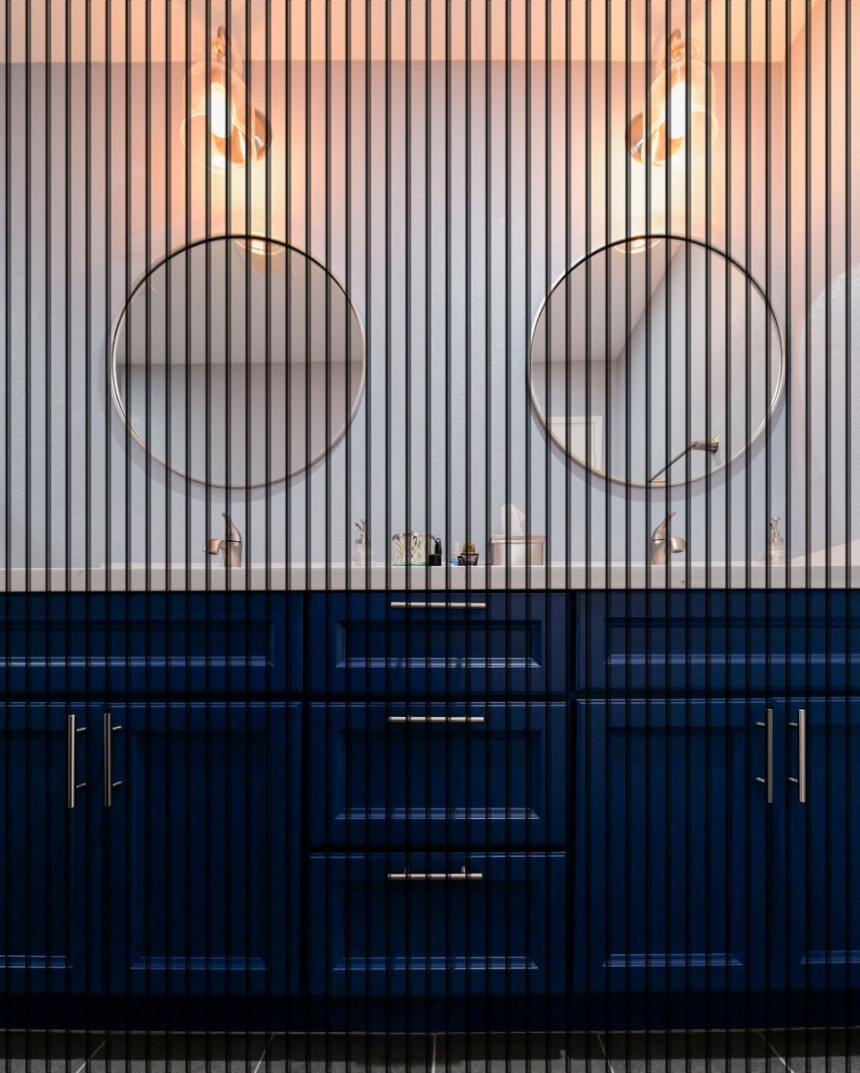 greenbayremodel's tweet photo. Here is an older project we did. We hope everyone is safe out there and we can't wait to get back out to making your dreams come true, such as this remodeled bathroom with a cool blue theme with the cabinets, a geometric tiling, and a tub shower to match. 
#greenbayremodeling https://t.co/EYyoiC2pWC