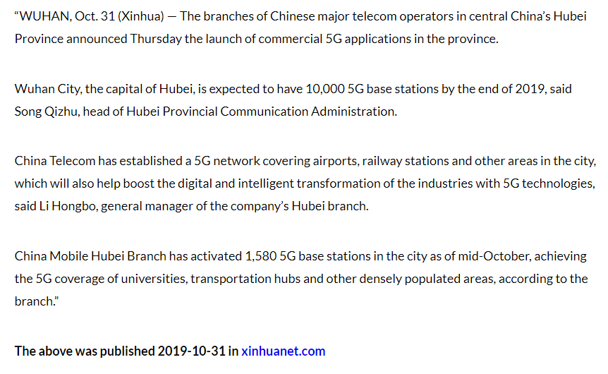16. "One of the first cities that Vodafone, Huawei and some other technology firms rolled out the ubiquitous blanket  #5G was in Wuhan, China....where this  #CoronaVirus was supposedly meant to start in some fish market. That is complete nonsense."