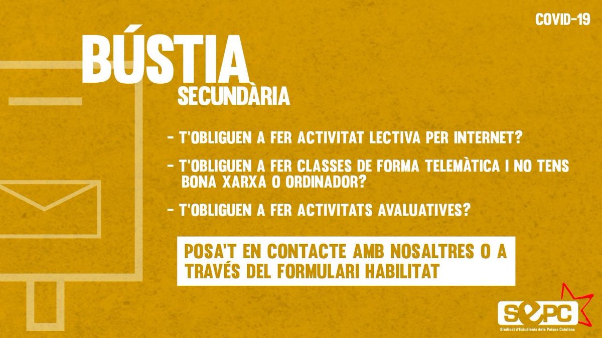 📢 Gràcies a la bustia podem comprovar que els drets de les estudiants s'estan trepitjant.
❌ NO HO PERMETEM. Des del <a href="/sepc_cg/">SEPC Comarques Gironines</a>  treballem dia a dia i per això animem a totes aquelles que es veuen obligades a que contestin la bústia.