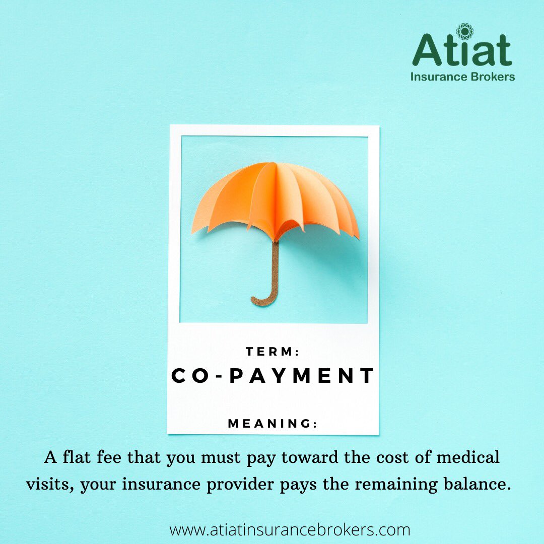 atiatinsurance's tweet photo. Co-payment is the amount the client is responsible for when they are serviced by the health provider. For example, you could be responsible for a 5,000naira co-pay for each visit to the doctor.
#Atiat #Insuranceterms #Insurancebrokers #Learnwithatiat #Staysafe https://t.co/j3ARqEotR8