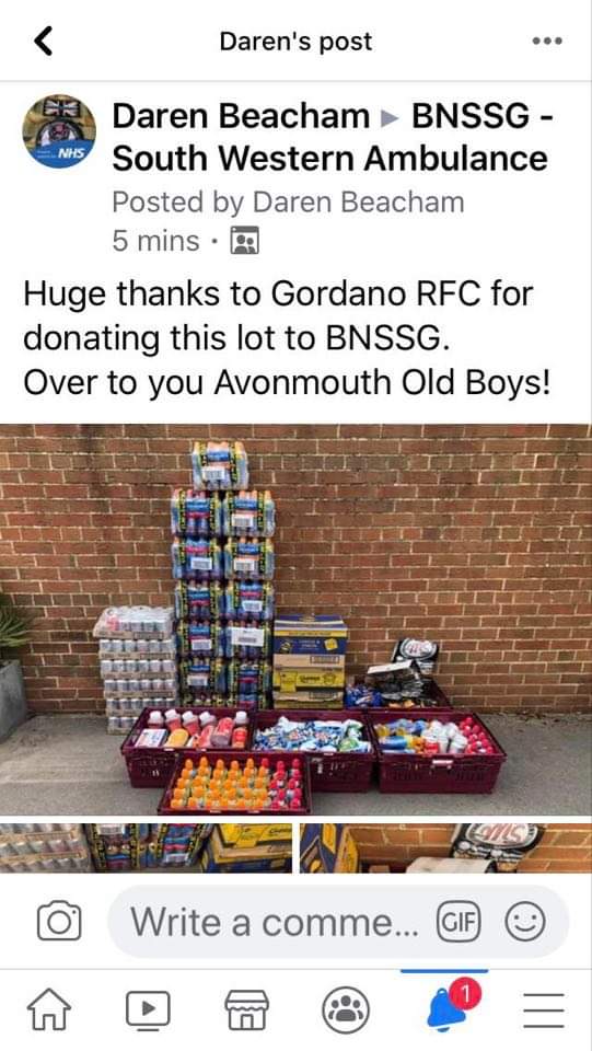 Ian Pope 🏴(Q) (@pope_ian) on Twitter photo This is what <a href="/GordanoRFC/">Gordano RFC</a> donated to the <a href="/NHSuk/">NHS</a> #Ambulance boys & girls 2day <a href="/SomersetRFU/">Somerset County RFU</a> <a href="/GordanorfcM/">Gordano RFC Minis & Juniors</a>
<a href="/GordanoLRugby/">Gordano Ladies Rugby</a> <a href="/BristolBears/">Bristol Bears 🐻</a> <a href="/swsportsnews/">South West Sports News</a> <a href="/TheRugbyPaper/">The Rugby Paper</a> <a href="/Rugbyforheroes/">Rugby for Heroes</a> <a href="/BristolRugbyRS/">Bristol Rugby news</a> <a href="/possetlifeboat/">RNLI Portishead</a> <a href="/LodwayCC/">Lodway Cricket Club</a> <a href="/macronbristol/">Macron Store Bristol</a> <a href="/Sportfields_Ltd/">Sportfields</a> <a href="/ASPolice/">Avon and Somerset Police</a> <a href="/SomersetWT/">Somerset Wildlife Trust</a> This is what <a href="/GordanoRFC/">Gordano RFC</a> donated to the <a href="/NHSuk/">NHS</a> #Ambulance boys & girls 2day <a href="/SomersetRFU/">Somerset County RFU</a> <a href="/GordanorfcM/">Gordano RFC Minis & Juniors</a>
<a href="/GordanoLRugby/">Gordano Ladies Rugby</a> <a href="/BristolBears/">Bristol Bears 🐻</a> <a href="/swsportsnews/">South West Sports News</a> <a href="/TheRugbyPaper/">The Rugby Paper</a> <a href="/Rugbyforheroes/">Rugby for Heroes</a> <a href="/BristolRugbyRS/">Bristol Rugby news</a> <a href="/possetlifeboat/">RNLI Portishead</a> <a href="/LodwayCC/">Lodway Cricket Club</a> <a href="/macronbristol/">Macron Store Bristol</a> <a href="/Sportfields_Ltd/">Sportfields</a> <a href="/ASPolice/">Avon and Somerset Police</a> <a href="/SomersetWT/">Somerset Wildlife Trust</a>