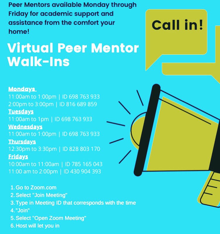 rwu_csas's tweet photo. REMINDER: We have peer mentors available to meet with during the week! Come and chat with us about questions or concerns you may have! https://t.co/LkKw4K2CMy