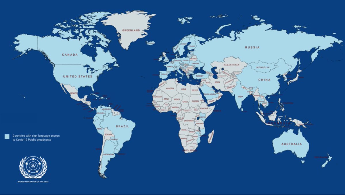 drjosephjmurray's tweet photo. Over 80 countries have national sign language interpreters at press conferences re #COVID19 !  This shows how deaf people’s #crpd  advocacy for our language rights has changed lives! https://t.co/RKbPiITeRB https://t.co/tDIiqFWfXn