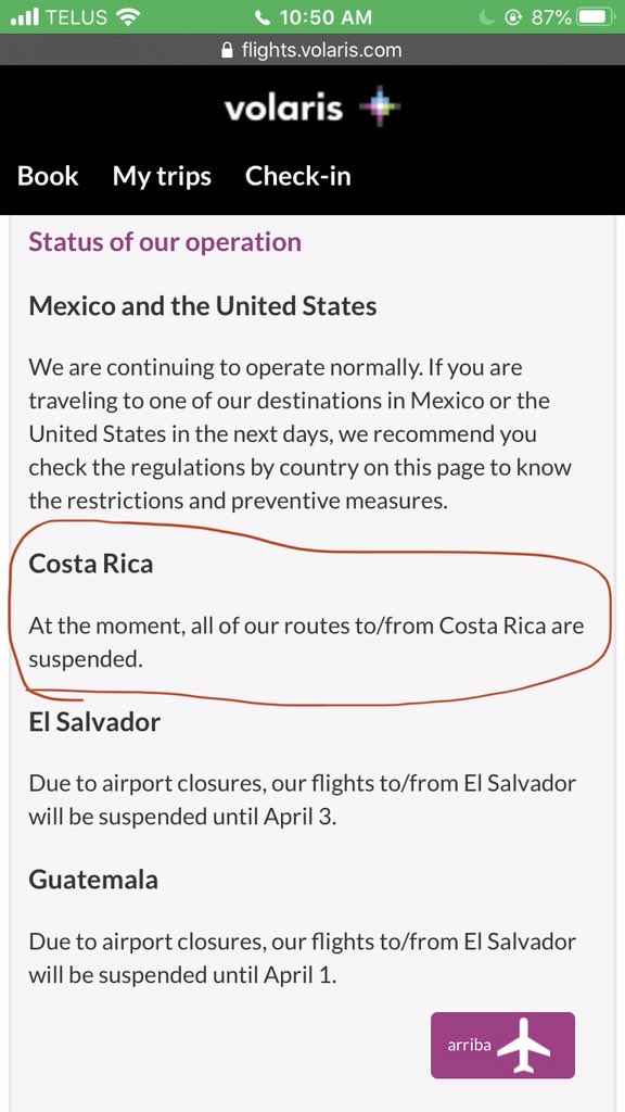 MZwangsta's tweet photo. @flyvolaris why hasn’t my flight leaving from Costa Rica TOMORROW been cancelled if these are your policies? I have called every day for two weeks to try and cancel this flight and the call continues to drop after 20 minutes on hold. Please HELP! https://t.co/BcLMJaSDC7