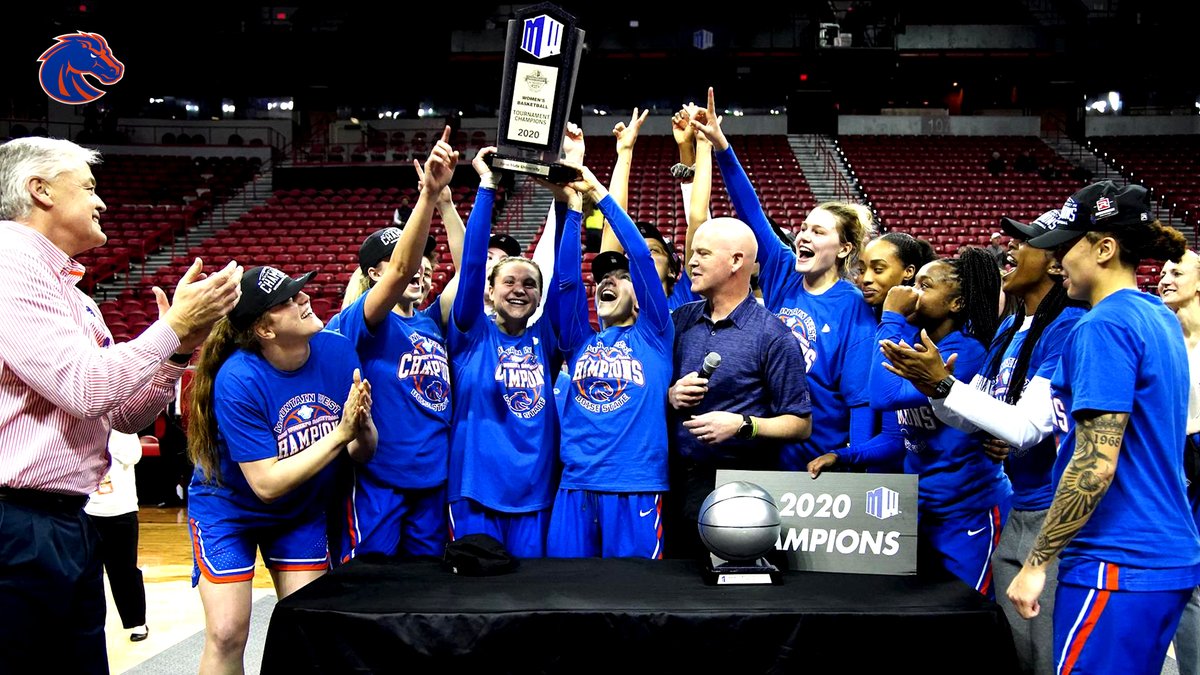 BroncoSports's tweet photo. 🏆🏆🏆🏆

Just a little #ThrowbackThursday to a @MountainWest-best four conference championships from the 2019-20 season!

#BleedBlue https://t.co/RvsiA7magP