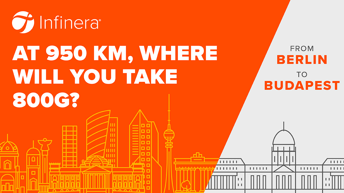 Infinera's tweet image. Where will you take Infinera’s #800G #opticalengine? 950 km takes you almost halfway across Europe–so from Paris to Prague? From Times Square to Toronto? From Seoul to Shanghai? From San Diego to San Francisco? There are so many possibilities! Learn more: infinera.com/innovation/ICE…