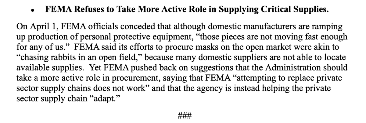 And the kicker is FEMA pushing back on the idea that the administration take a more active role.