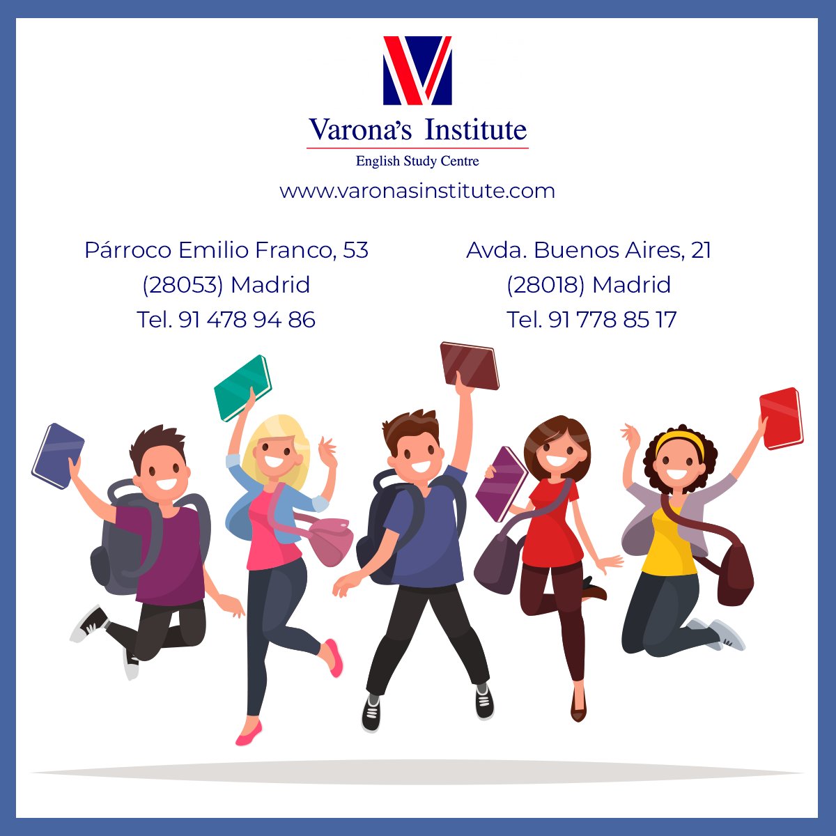 varonasinstitut's tweet photo. ¿Clase de inglés online o presencial? 🤔 Te ofrecemos ambas opciones para la vuelta de la cuarentena, por el momento ¡¡seguimos activos con el online!! 😎 para que puedas seguir estudiando inglés 🇬🇧
https://t.co/7GQ1wPEviy

#AprendeInglésConVaronas #varonasinstitute #varonas https://t.co/wvHQgdhFtT