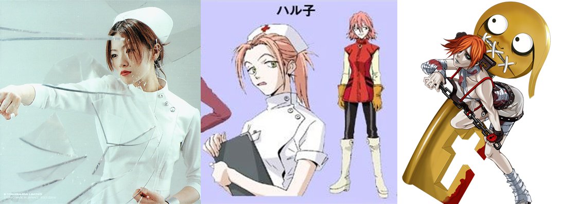 Shiina Ringo also inspired Haruko from FLCL... which means she may have indirectly inspired ABA from Guilty Gear, bringing her grand total up to 3 characters!