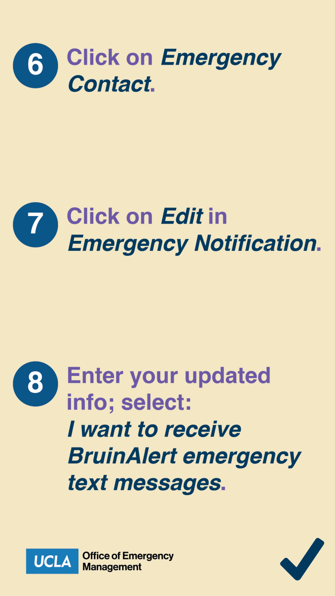 uclaehs's tweet photo. UCLA students, make sure to check your BruinAlert contact info is current to receive important emergency updates and information! #UCLA #BRUINS #UCLAStudents #UCLAEHS #Safety https://t.co/4FUuAazOEq