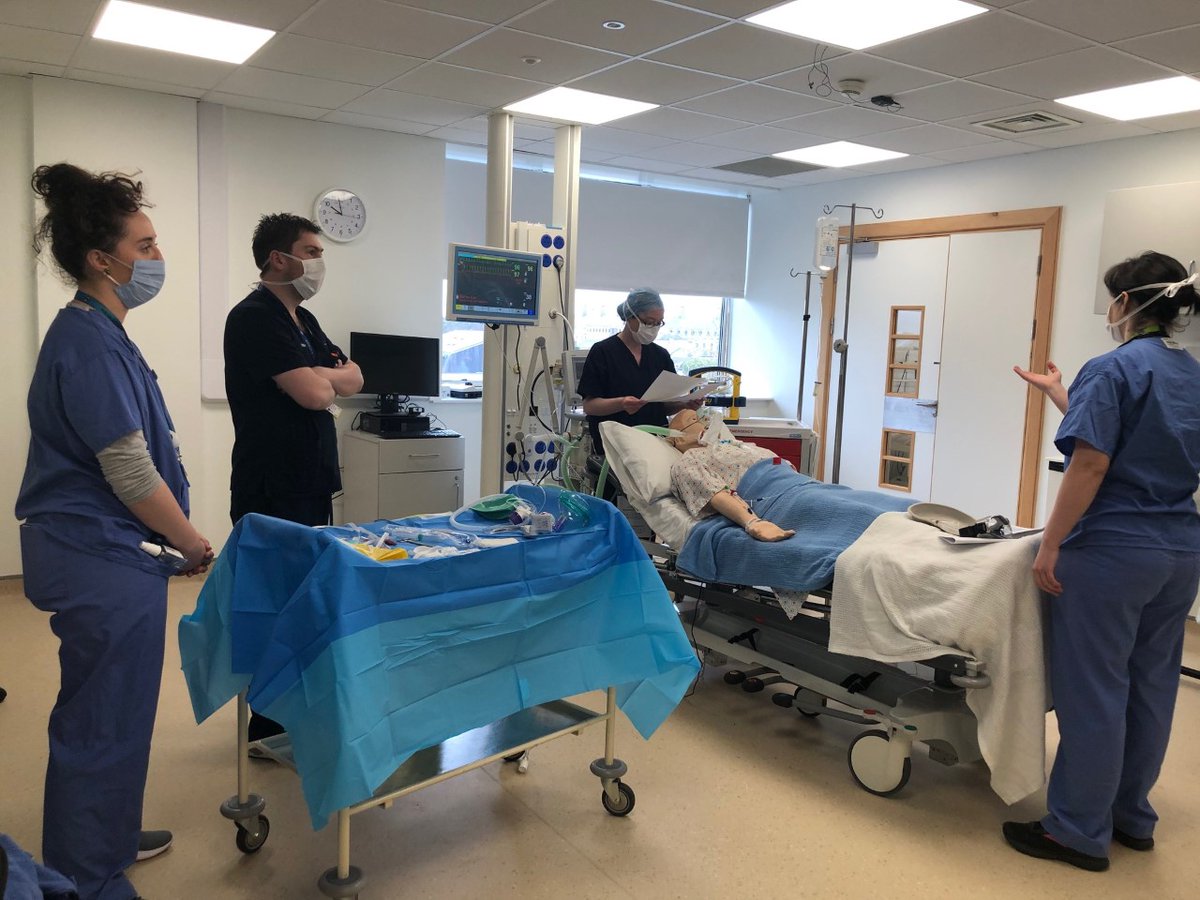 TCD_SNM's tweet photo. Freda Neil &amp; Karen McTague from @TCD_SNM involved in setting up Trinity Simulation Suite today for @stjamesdublin ICU who were demonstrating the principles of ventilating a patient with #COVIDー19 for the cameras to share their experiences with other health professionals. https://t.co/1835i6k3zc