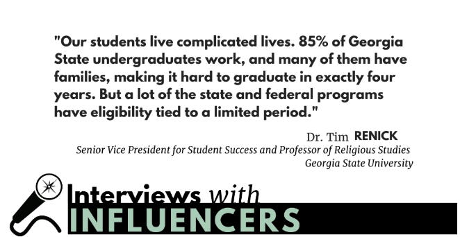 IHEPTweets's tweet photo. Supporting students goes beyond financial aid.
Read @ThirdWayTweet's latest #InterviewsWithInfluencers with @tim_renick of @GeorgiaStateU:
https://t.co/1esEYU3uji
#HigherEd https://t.co/WmZmETKC6A