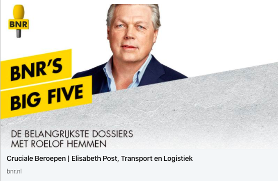 Morgenochtend om 10:00 uur is Elisabeth Post, voorzitter van Transport en Logistiek Nederland, te gast bij BNR Nieuwsradio. Deze week staan de cruciale beroepen centraal.  #BNRBigFive #Luistertip #TLN #DatavoorLogistiek

bit.ly/3bIMb2c