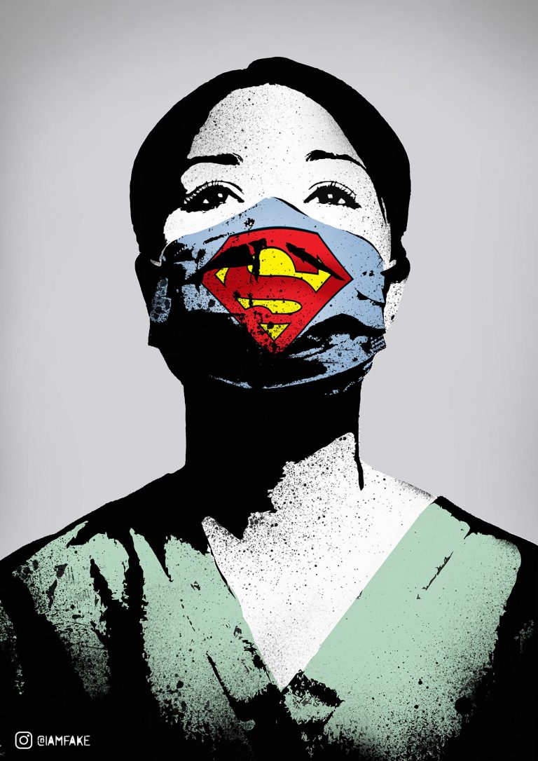“Super Nurse” a tribute by streetartist FAKE to all healthcare professionals around the world. Stay healthy, be there for each other and take care of your fellow men. #StreetArt #Mural #COVID19Pandemic #COVID19