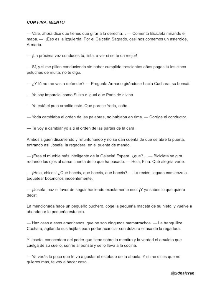 xdnaicran's tweet photo. el reto de hoy me agobió un montón cuando vi las instrucciones, pero al final me lo pasé muy bien y ahora tengo muchísimas ganas de leer los textos de los demás!!! 

[#CampWrite #Reto17] https://t.co/YJR8c4iNXp