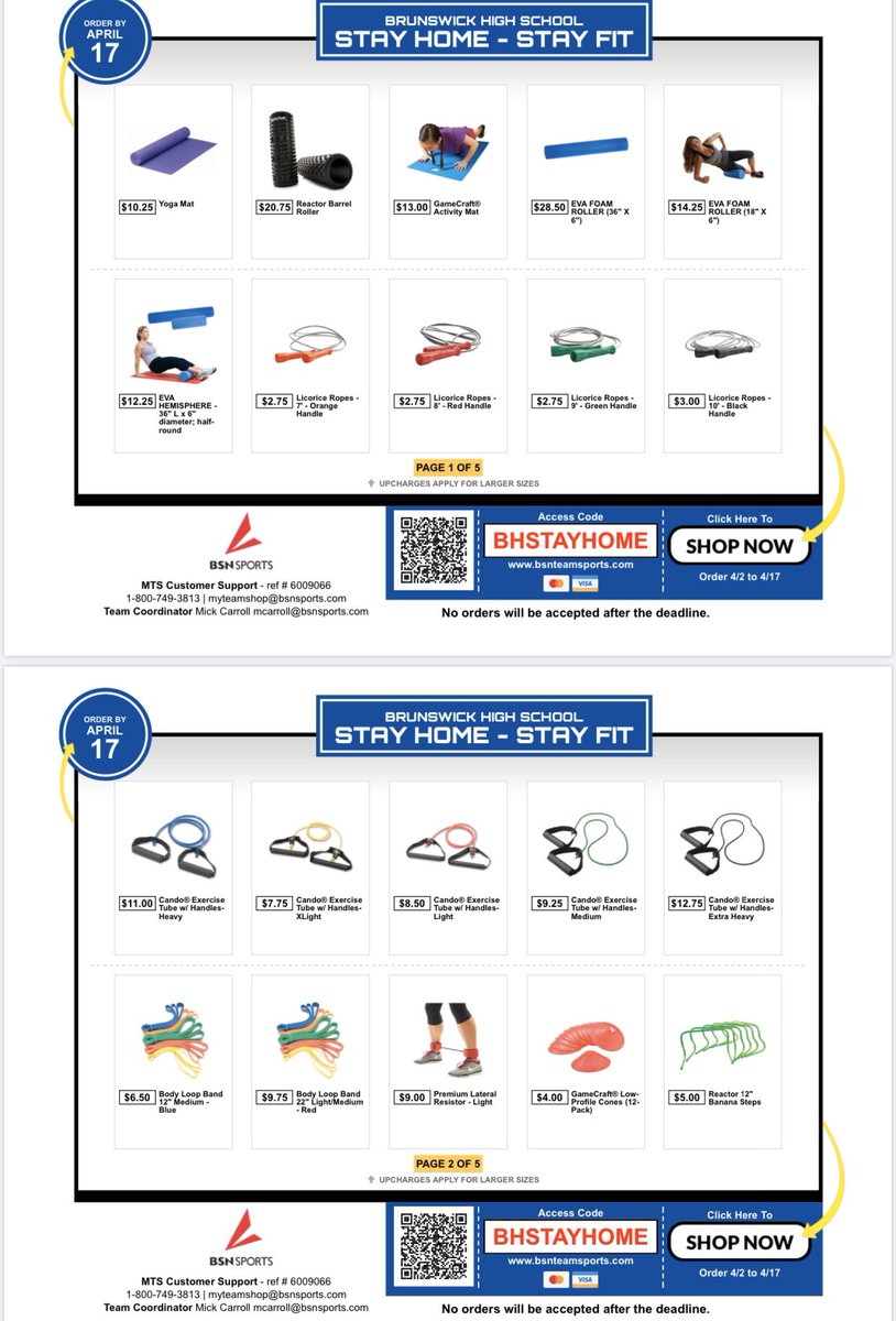 BHSGoBigBlue's tweet photo. If any of our Blue Devils need equipment for your at home training, BSN has put together this order that will ship directly to home https://t.co/zIUZhXcXfI https://t.co/R6AXZ5Fmh0