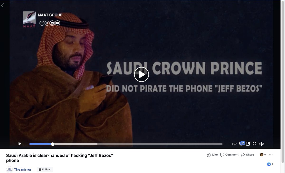 5/ A common theme was “Saudi Arabia had nothing to do with hacking Jeff Bezos’ phone.”