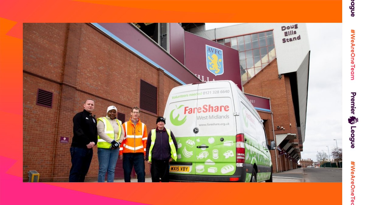 Up next,  @avfcofficial have been supporting fans and the local community by: Using the stadium kitchen to provide meals for vulnerable people Working with families and young people who need support Donation to the NHS for staff wellbeing  #WeAreOneTeam 
