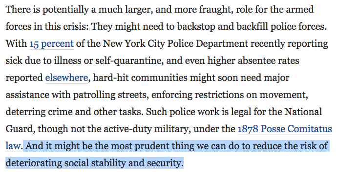 They even straight up say that it would be to "reduce the risk of deteriorating social stability and security."