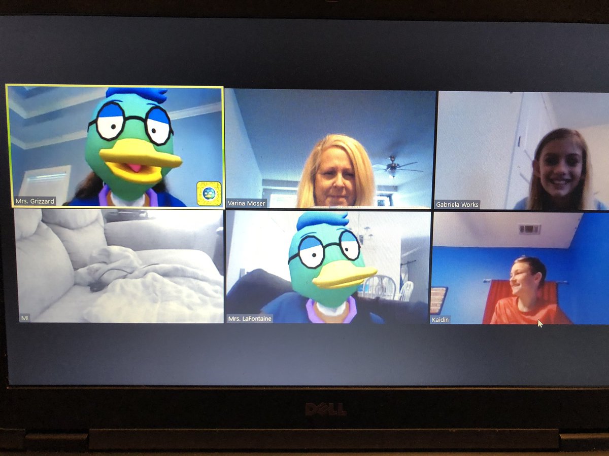 Vmosergwc's tweet photo. Zoom with Grizzard and LaFontaine is such fun! Not sure the students enjoyed it as much as I did. #GWCarver #Seasofadventure. Miss my team, school, and children. https://t.co/adqIo1BD9H