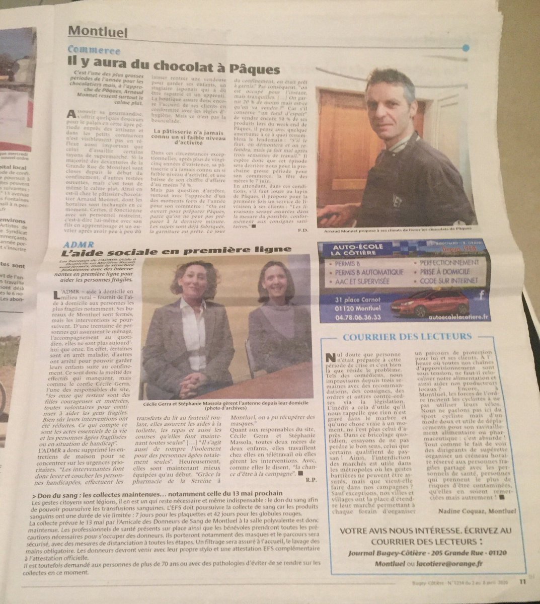 Nadine2c's tweet photo. Mon coup de gueule / courrier des lecteurs en bonne place dans le @journalacotiere. Merci ! https://t.co/A4THGjjH58