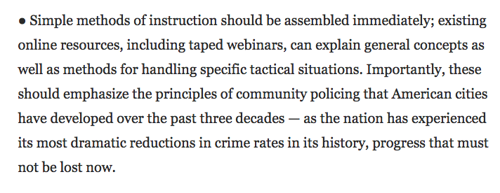 They want to prepare for this *now.*And either these people believe their own imperialist  #copaganda or they think we're all stupid. They're seriously talking about training armed forces to do "community policing" (which proves that "community policing" has always been a joke).