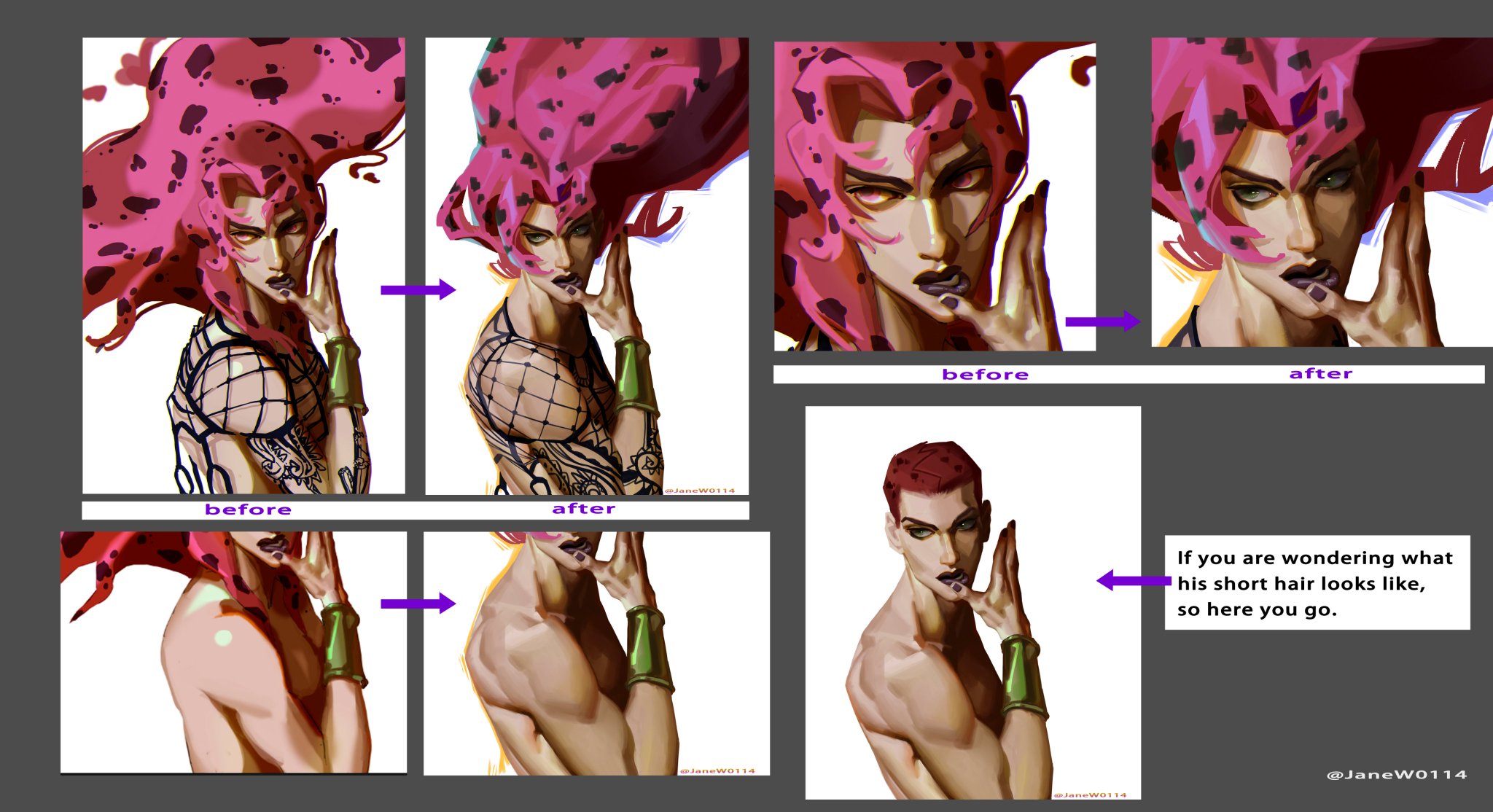  в Twitter: „btw, if you wondering what Diavolo short hair looks  like, here you go. What do you think all of these? /V7CKGyAUHy“  / Twitter