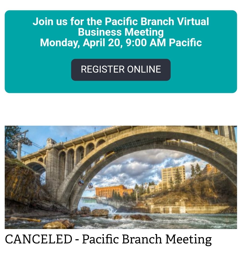 esa_pac's tweet photo. In lieu of our canceled #PBESA2020 meeting, we will be holding a virtual business meeting Monday, 20 April at 0900AM PST to #takecareofbusiness, nominate/vote in the 2021 leadership, recognize 2020 award winners, thank our 2020 leadership for their efforts, & pass on the gavel. https://t.co/uEitqafGvH