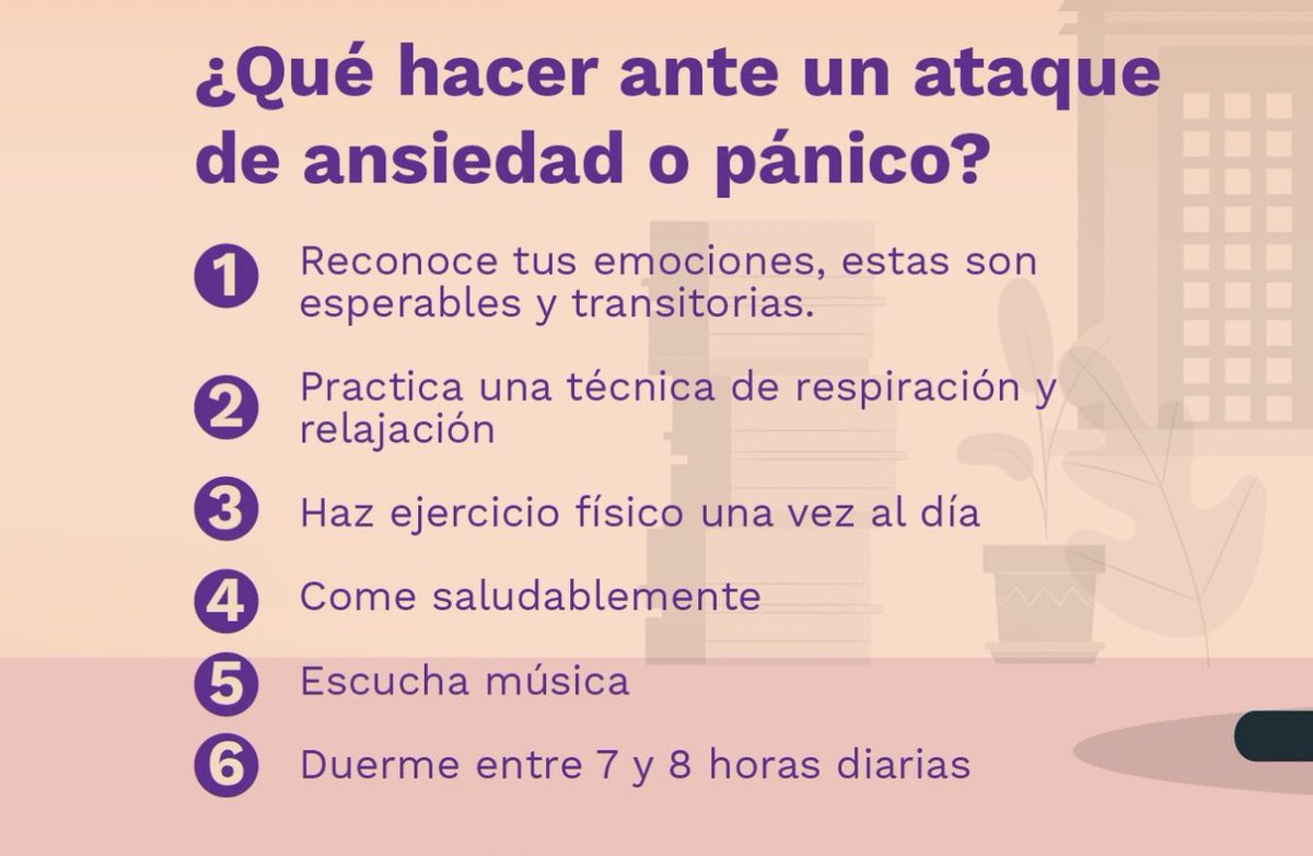 ¿La situación por la cuarentena o el aislamiento preventivo en casa te hace sentir ansiedad o pánico? Si es así, estas recomendaciones son para ti 👇🏻 #quedatencasa #COVIDー19mx