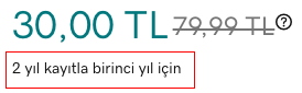 dorukane_'s tweet image. This is a scam! It says: "Price for the first year when 2 years purchased" instead of clearly giving yearly prices. Confusing users minds @GoDaddy #darkdesignpatterns