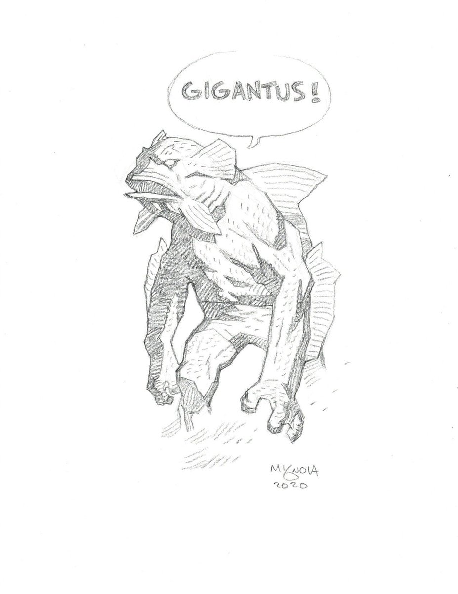 This guy might be slightly confused about his own name. It looks like in the original comic his name was GOLIATH but for the reprint it was changed to GIGANTUS. Personally, for a giant goldfish monster, I like GIGANTUS better. 