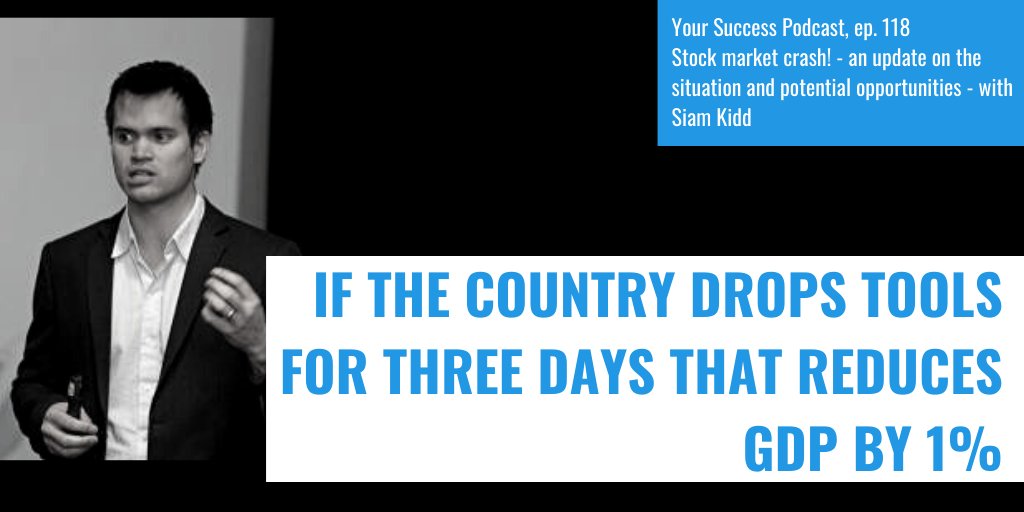 If the country drops tools for three days that reduces GDP by 1%, how many days are we dropping tools for? ⁠

#podcast #stockmarket #trader #entrepreneur <a href="/SiamKidd/">siamkidd</a>