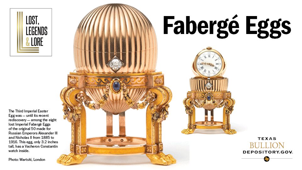 Texas Bullion Depository On Twitter Lost 69 Faberge Eggs Were Made 52 Were Commissioned As Easter Gifts For The Russian Imperial Family The First Crafted The Hen Egg Has An Enamel Shell