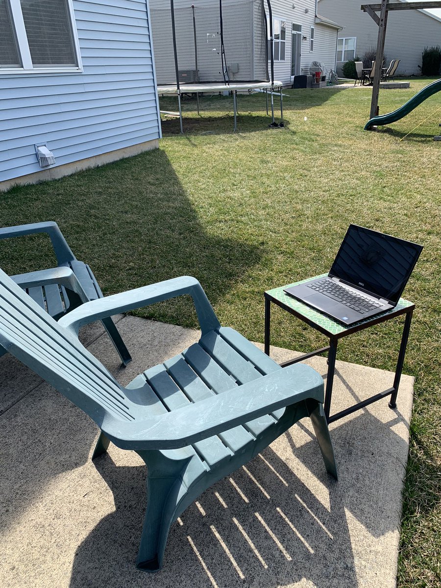 cjnemec's tweet photo. @StreamwoodHS #sabresathome office hours have moved outdoors this afternoon. https://t.co/6BNz5HRRU3