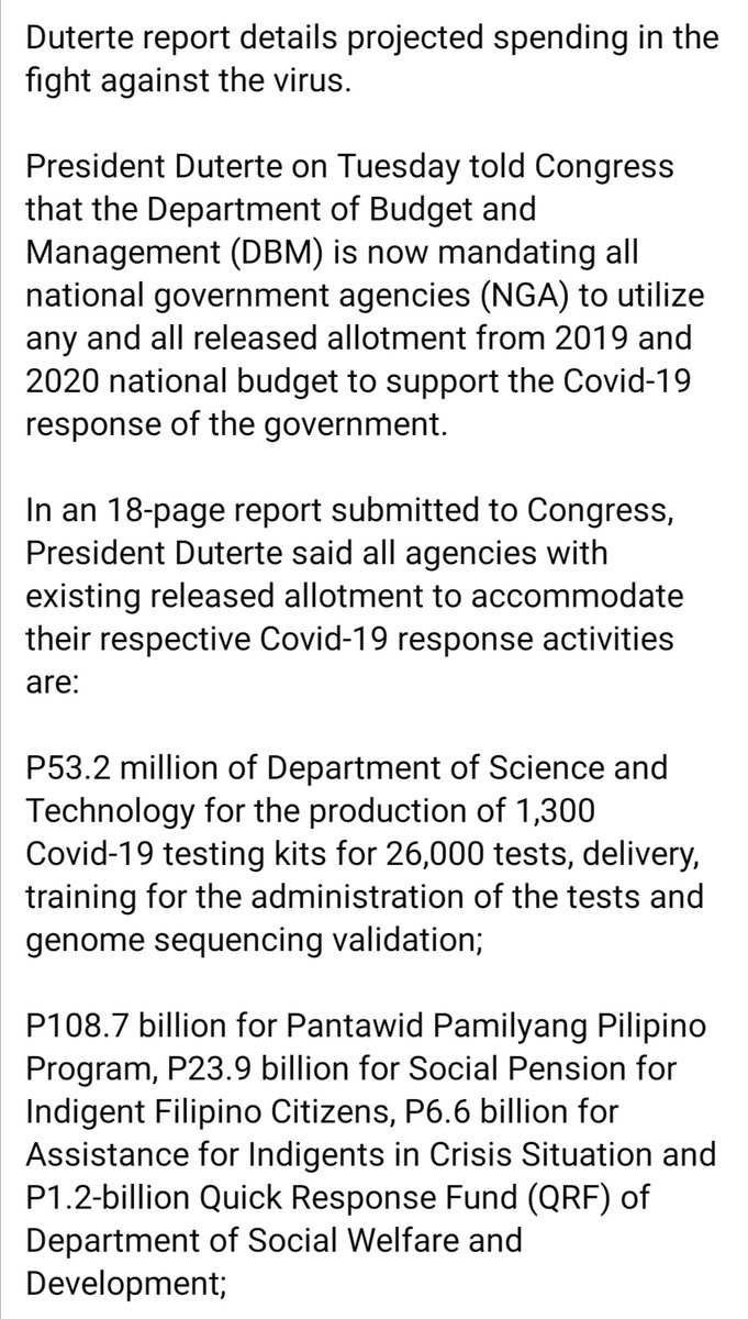 LDre28's tweet photo. Sa mga naghhanap po sa billions pesos na pondo paki basa po.
Analogy: kung pupunta ka ng Mall at may binili ka tapos yung sukli kulang ang binigay. Sisihin mo may ari ng Mall? Same po yan sa Gov't. Wag isisi sa President.may mga LGU po.
#istandwiththepresident
#IStandWithDuterte https://t.co/wMNQTx2qoV
