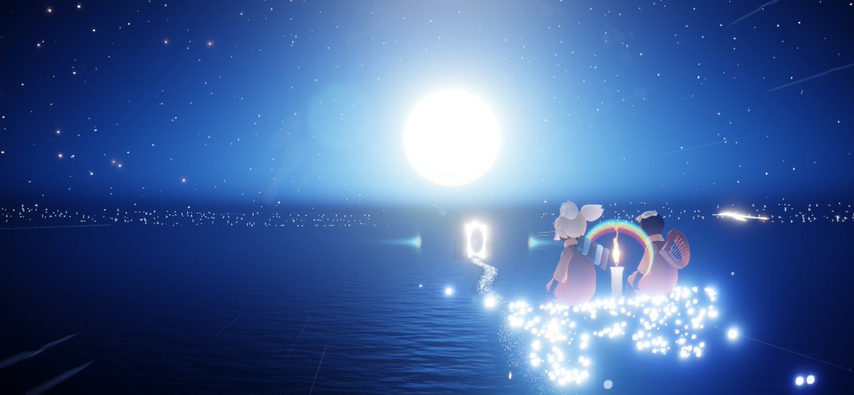 my gf & i were reborn & went on a candlelight date among the stars in the sky