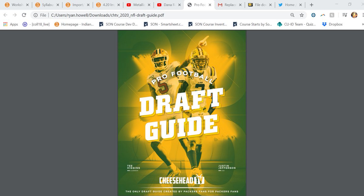 realtalkryan87's tweet image. Super excited to dive into the NFL draft with @cheeseheadtv draft guide.  Time to geek out on who the Packers will draft.  #CHTV #DraftGuide #DraftNerds #GoPackGo
