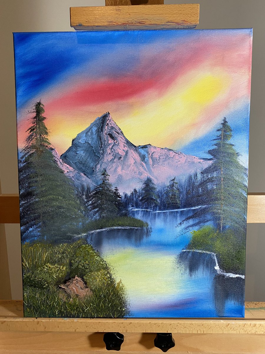 TheWeekJason's tweet image. Latest oil painting I finished #oilpainting #bobross #amateurartist