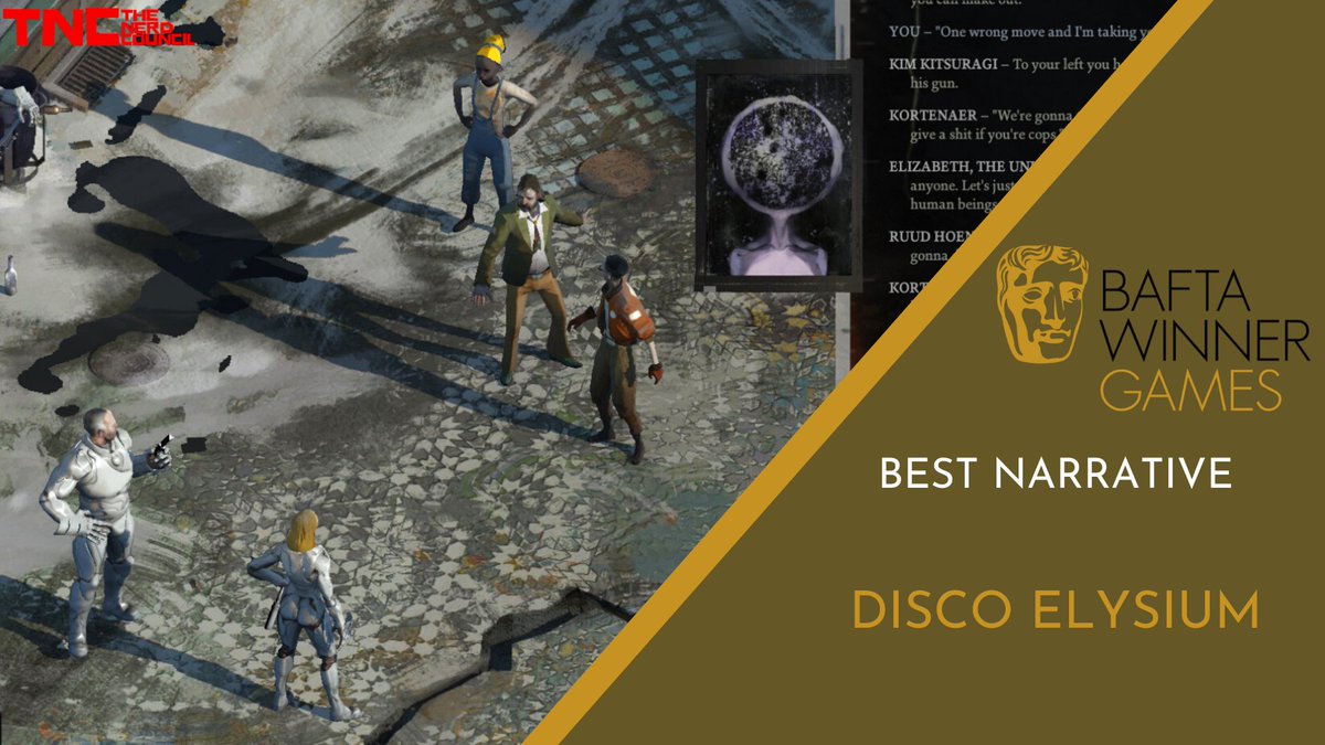  #BAFTAGames  Winner: Best Narrative - Disco Elysium